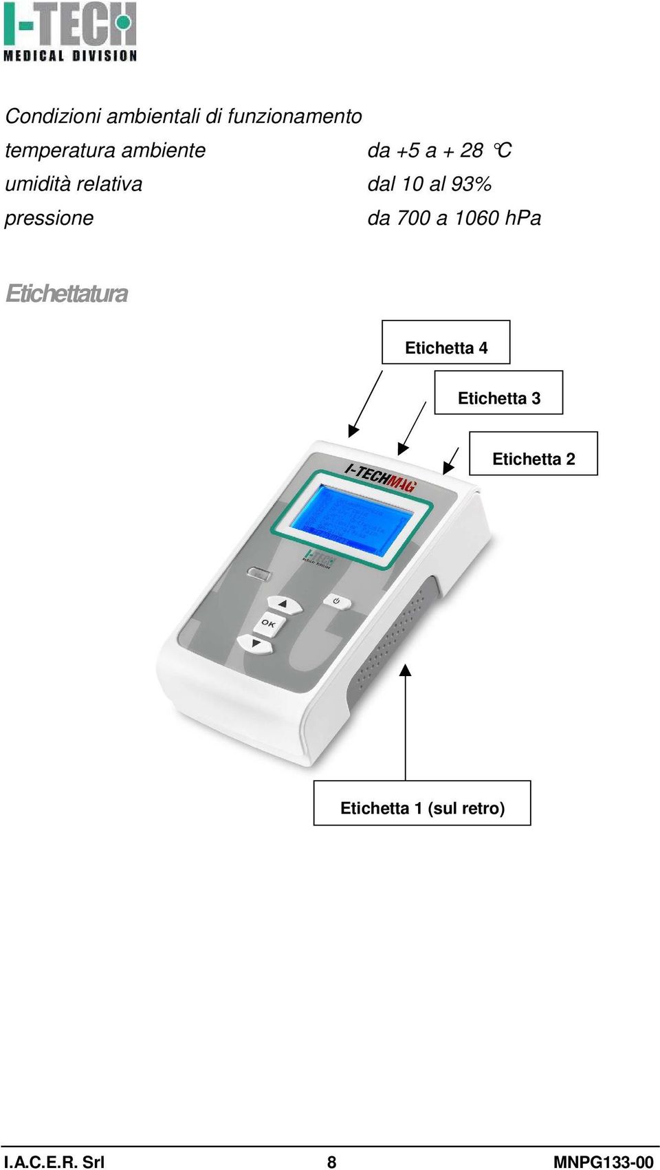 pressione da 700 a 1060 hpa Etichettatura Etichetta 4