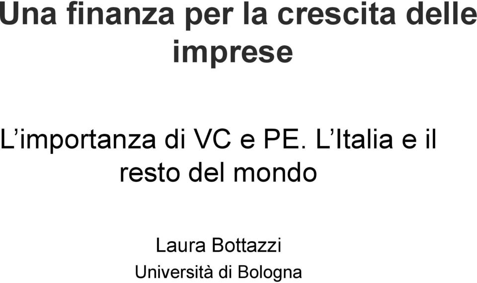 L Italia e il resto del mondo