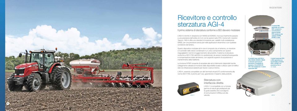 Come tutti i ricevitori Topcon, l AGI-4 offre uno standard di ricezione per i satelliti multi-costellazione GNSS, per una precisione senza pari nelle applicazioni dinamiche e con qualsiasi condizione