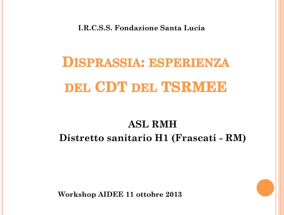 ASL RMH Distretto sanitario