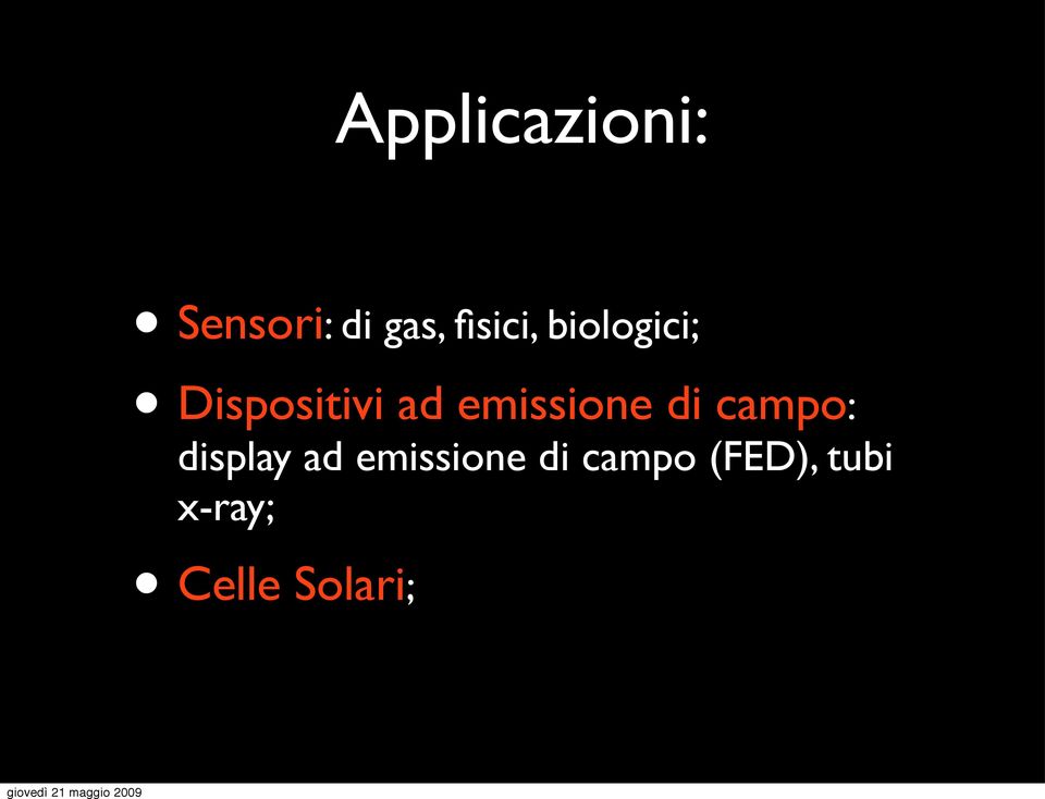 emissione di campo: display ad