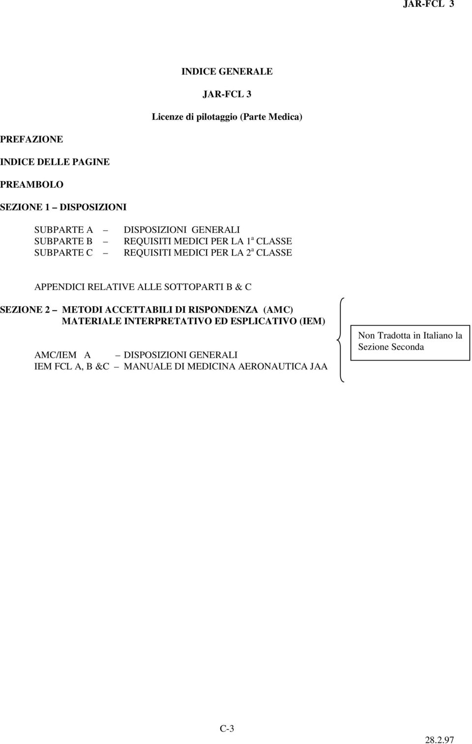 APPENDICI RELATIVE ALLE SOTTOPARTI B & C SEZIONE 2 METODI ACCETTABILI DI RISPONDENZA (AMC) MATERIALE INTERPRETATIVO ED ESPLICATIVO