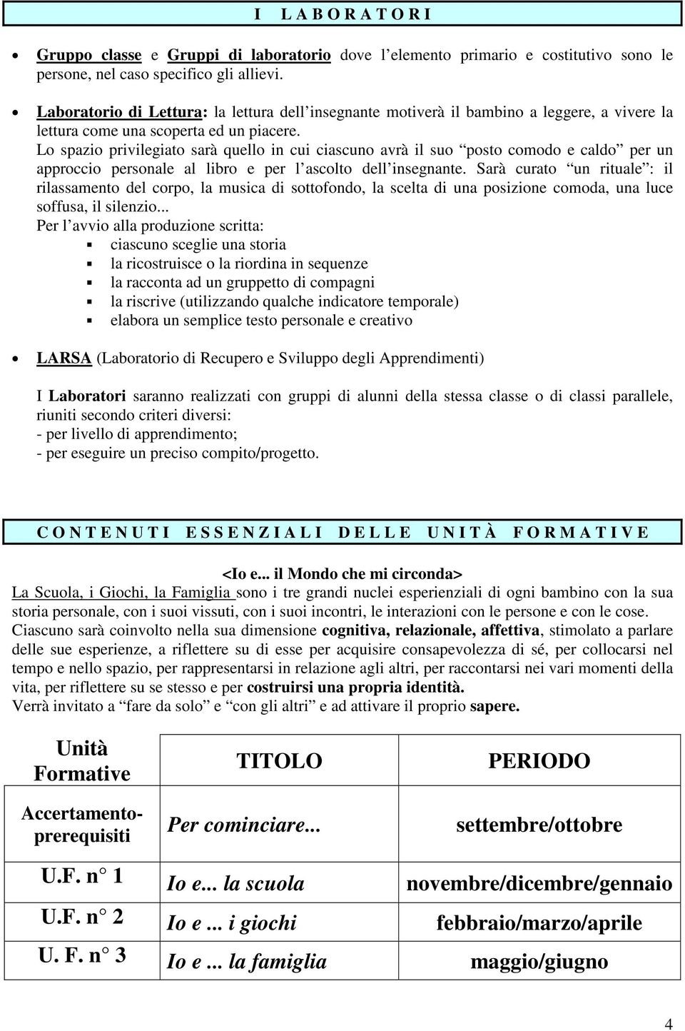 Lo spazio privilegiato sarà quello in cui ciascuno avrà il suo posto comodo e caldo per un approccio personale al libro e per l ascolto dell insegnante.