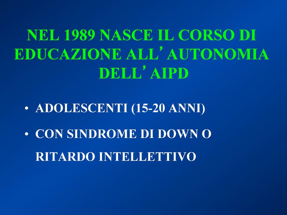 AIPD ADOLESCENTI (15-20 ANNI)