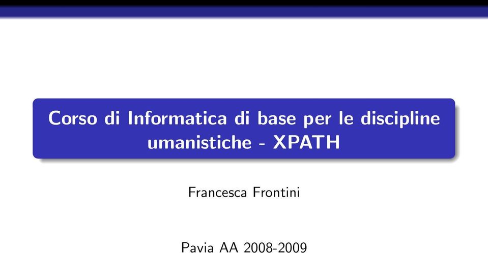 umanistiche - XPATH