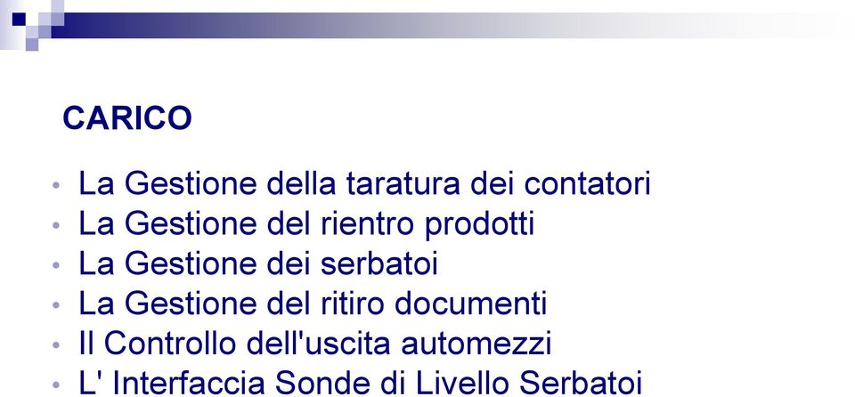 serbatoi La Gestione del ritiro documenti Il