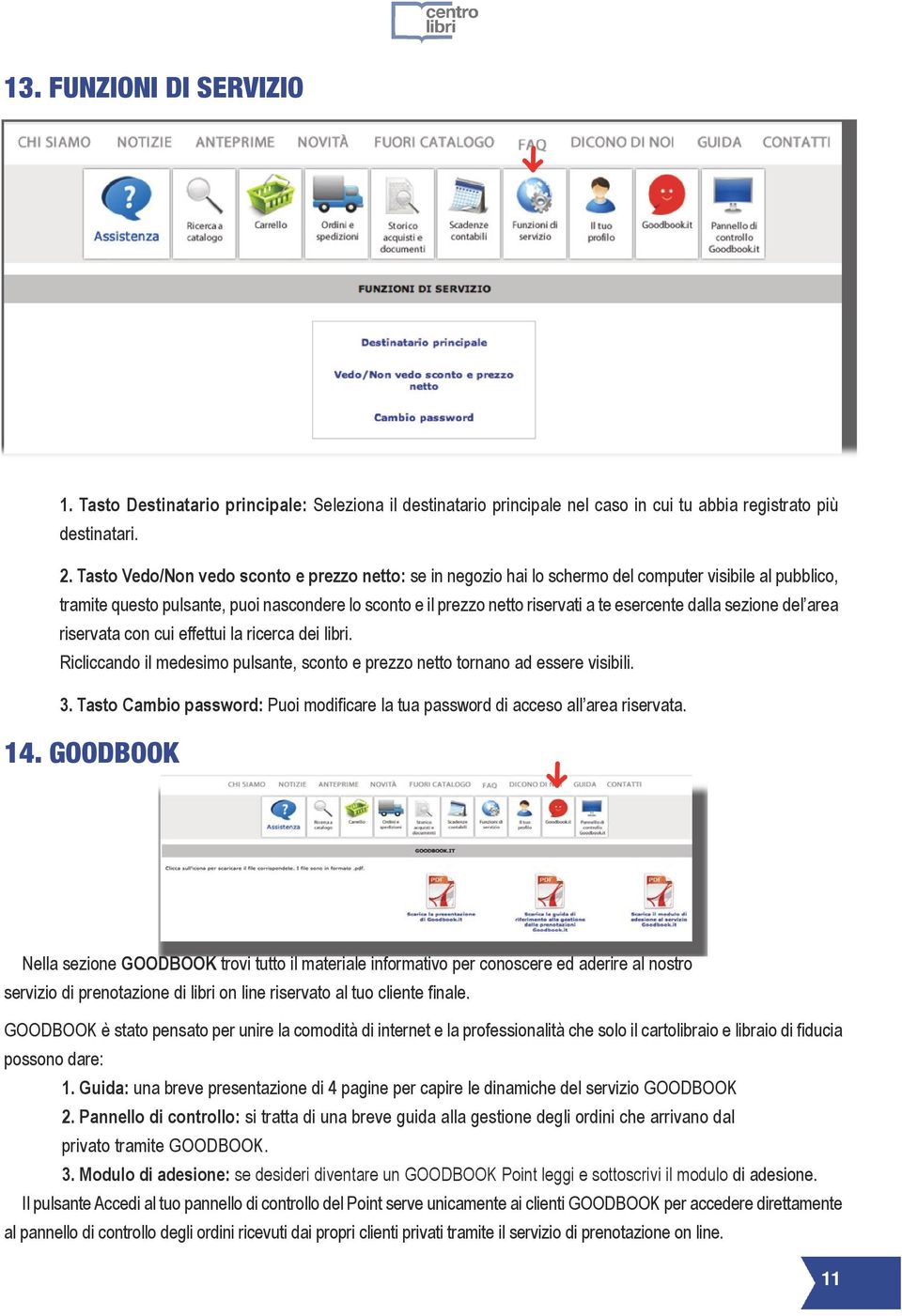 ezione del area riervata con cui effettui la ricerca dei libri. 3. Tato Cambio paword: 14.