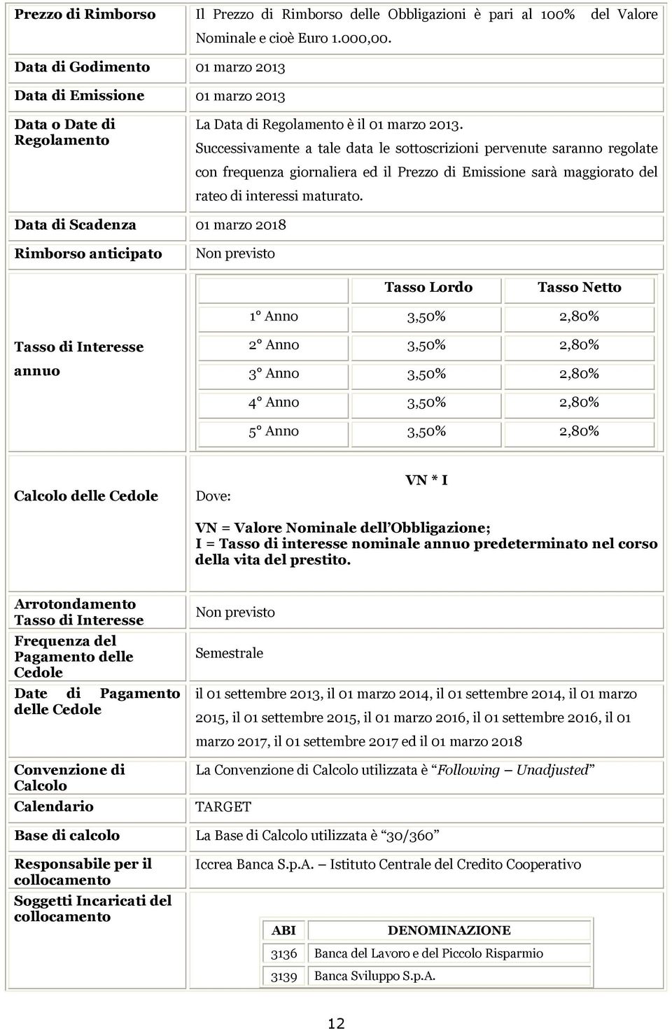 Successivamente a tale data le sottoscrizioni pervenute saranno regolate con frequenza giornaliera ed il Prezzo di Emissione sarà maggiorato del rateo di interessi maturato.