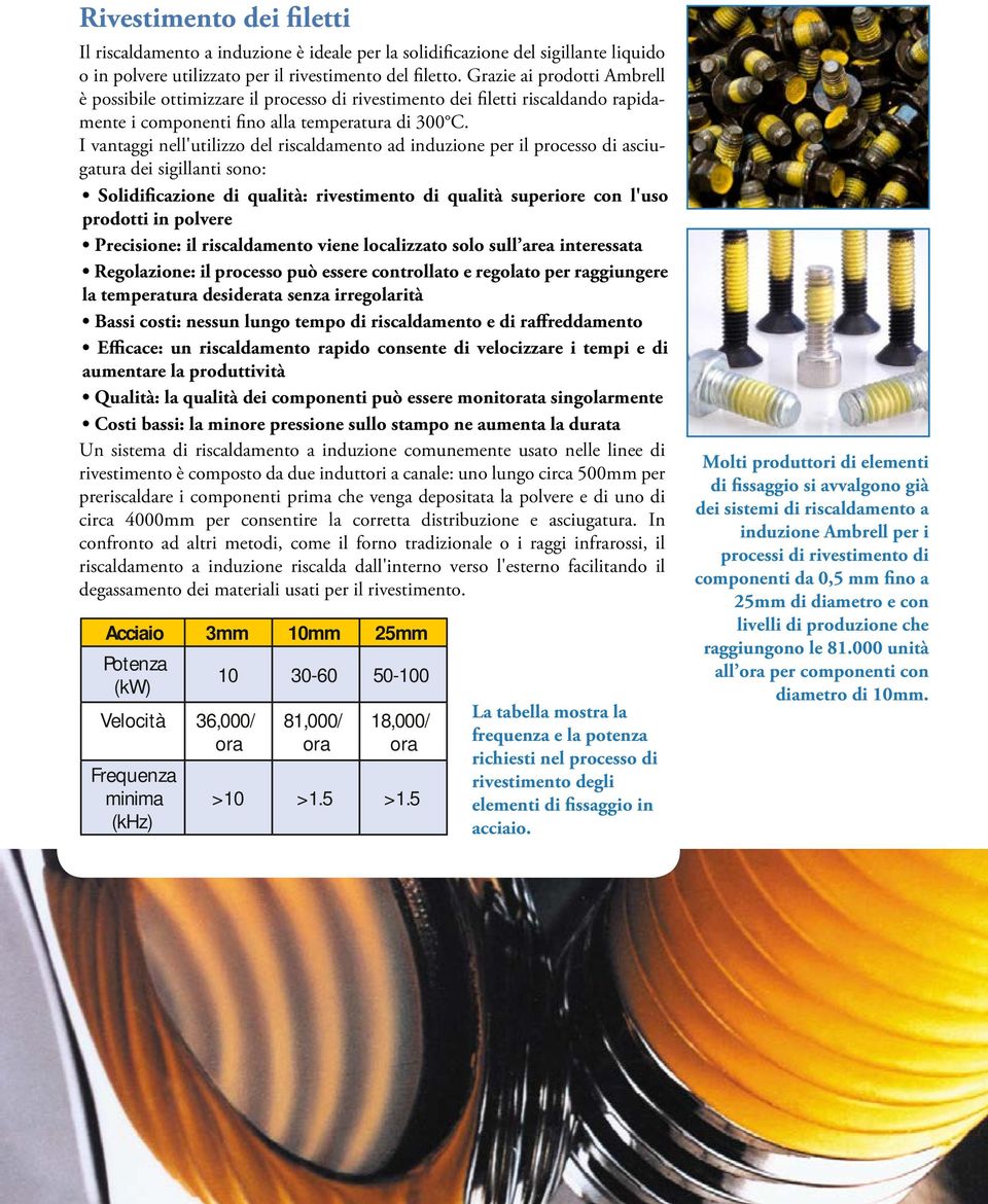 I vantaggi nell'utilizzo del riscaldamento ad induzione per il processo di asciugatura dei sigillanti sono: Solidificazione di qualità: rivestimento di qualità superiore con l'uso prodotti in polvere