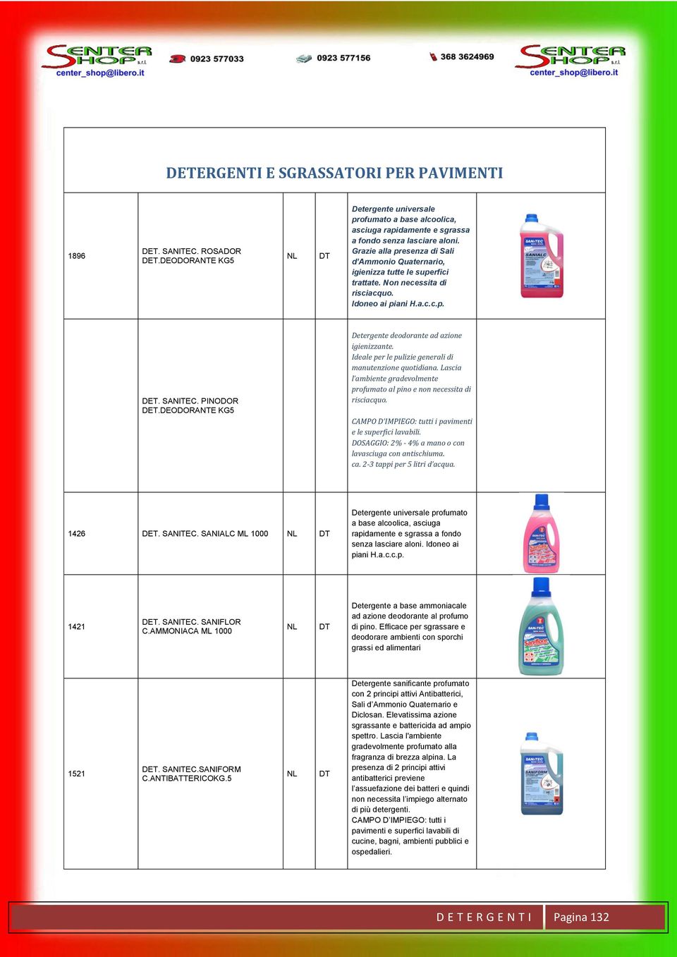 DEODORANTE KG5 Detergente deodorante ad azione igienizzante. Ideale per le pulizie generali di manutenzione quotidiana. Lascia l ambiente gradevolmente profumato al pino e non necessita di risciacquo.