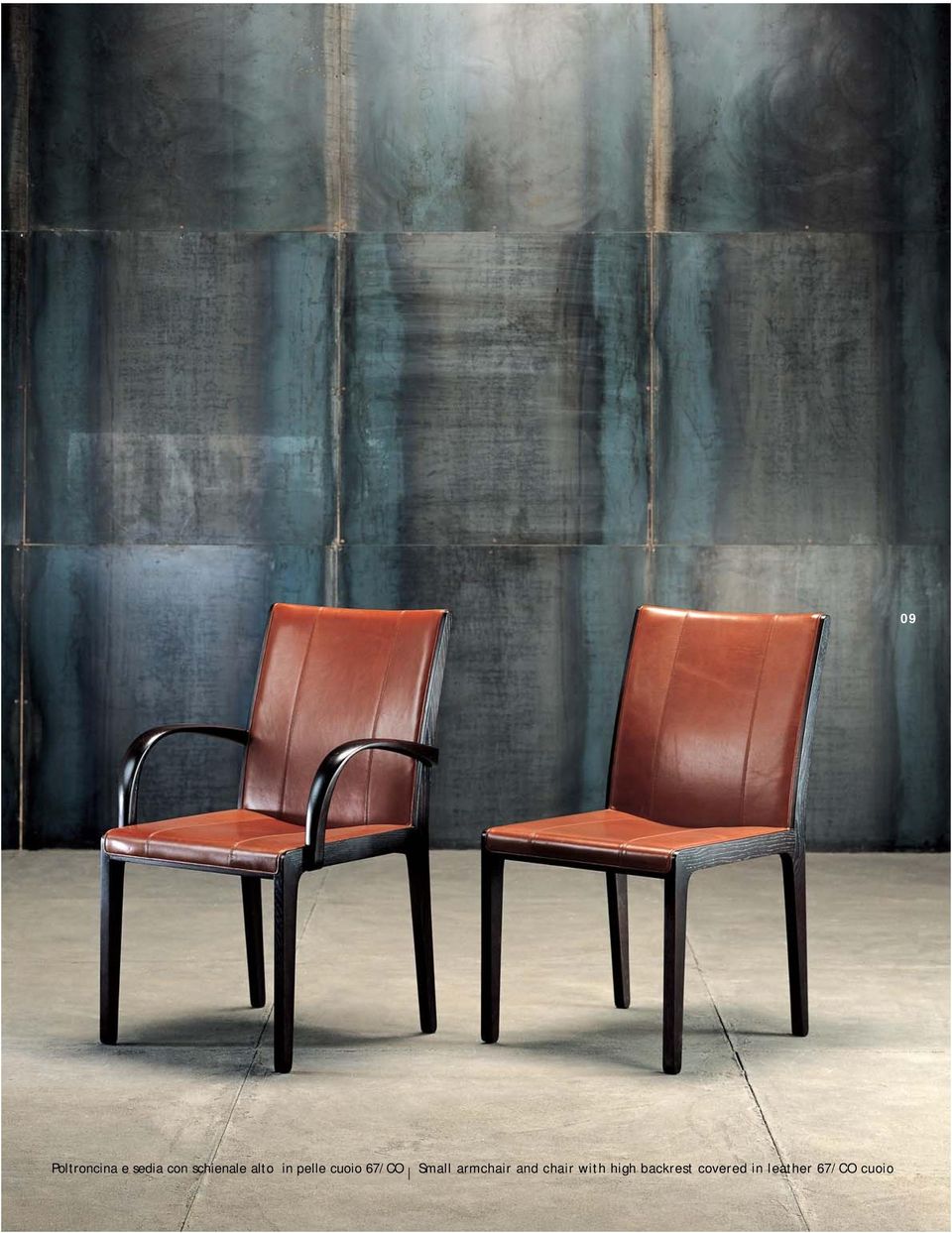 armchair and chair with high