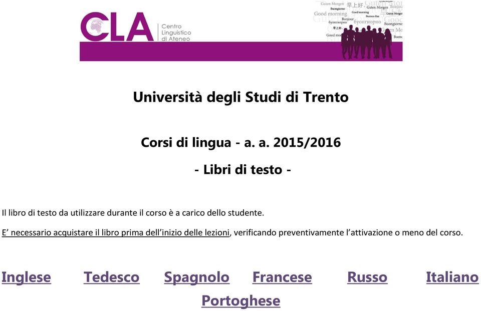 carico dello studente.