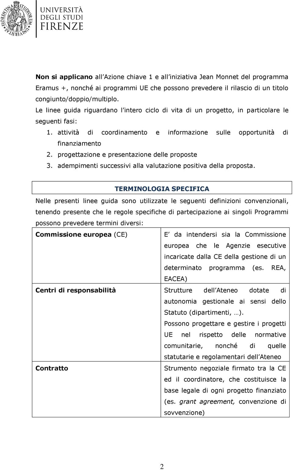 progettazione e presentazione delle proposte 3. adempimenti successivi alla valutazione positiva della proposta.