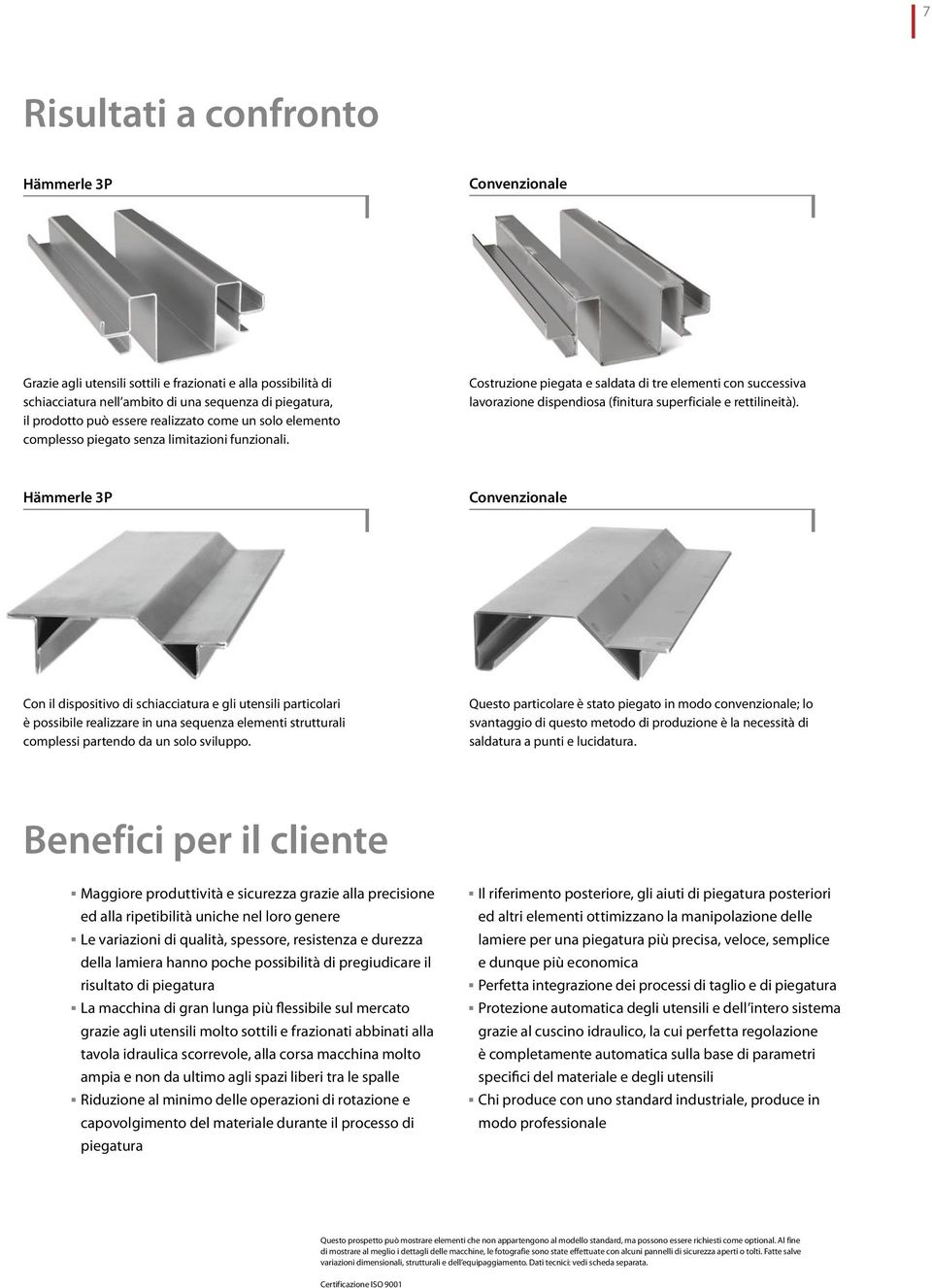 Costruzione piegata e saldata di tre elementi con successiva lavorazione dispendiosa (finitura superficiale e rettilineità).