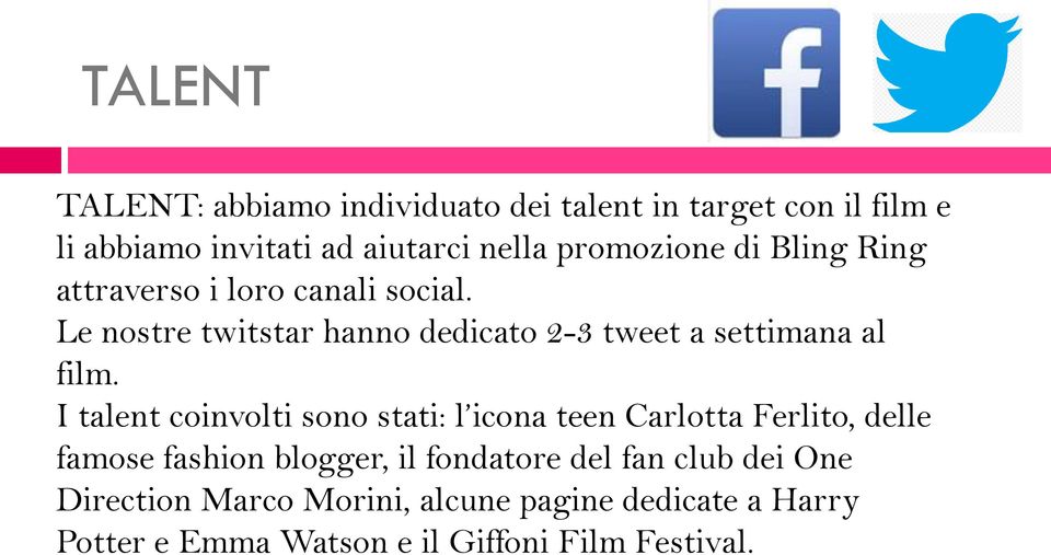 Le nostre twitstar hanno dedicato 2-3 tweet a settimana al film.