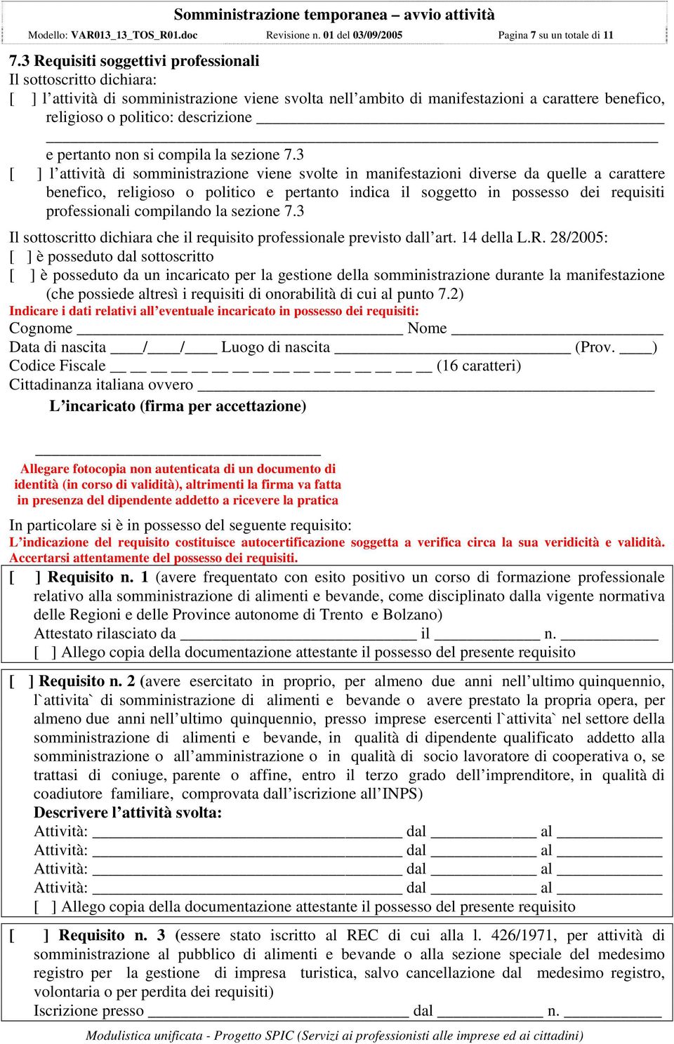 pertanto non si compila la sezione 7.