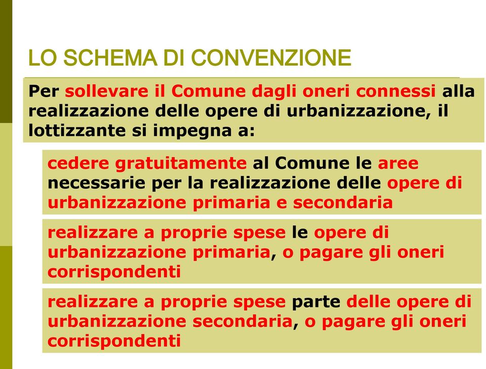 urbanizzazione primaria e secondaria realizzare a proprie spese le opere di urbanizzazione primaria, o pagare gli oneri