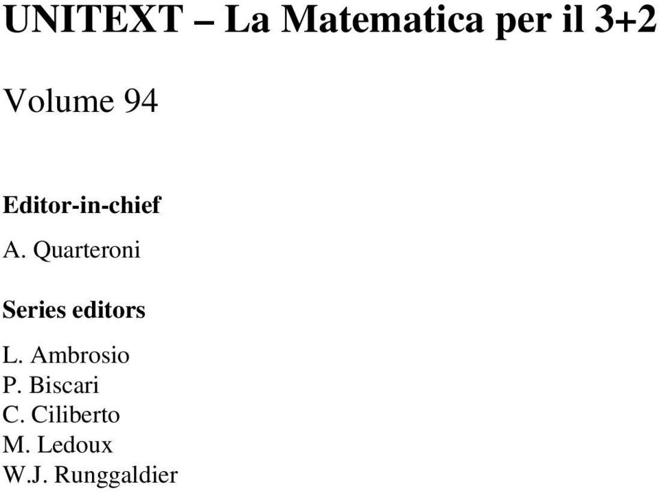 Quarteroni Series editors L.