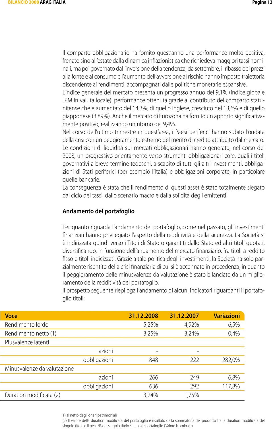 discendente ai rendimenti, accompagnati dalle politiche monetarie espansive.