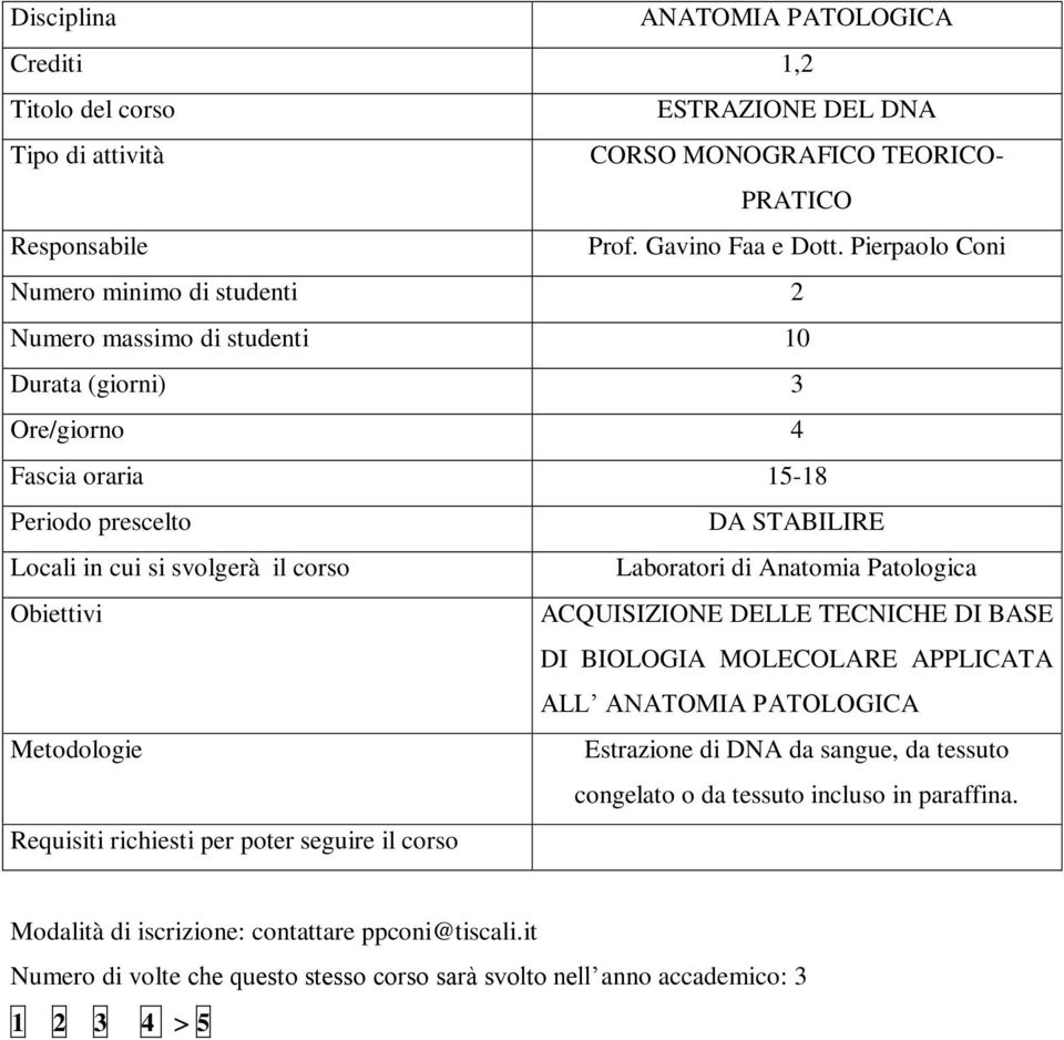 STABILIRE Laboratori di Anatomia Patologica ACQUISIZIONE DELLE TECNICHE DI BASE DI BIOLOGIA MOLECOLARE APPLICATA ALL ANATOMIA