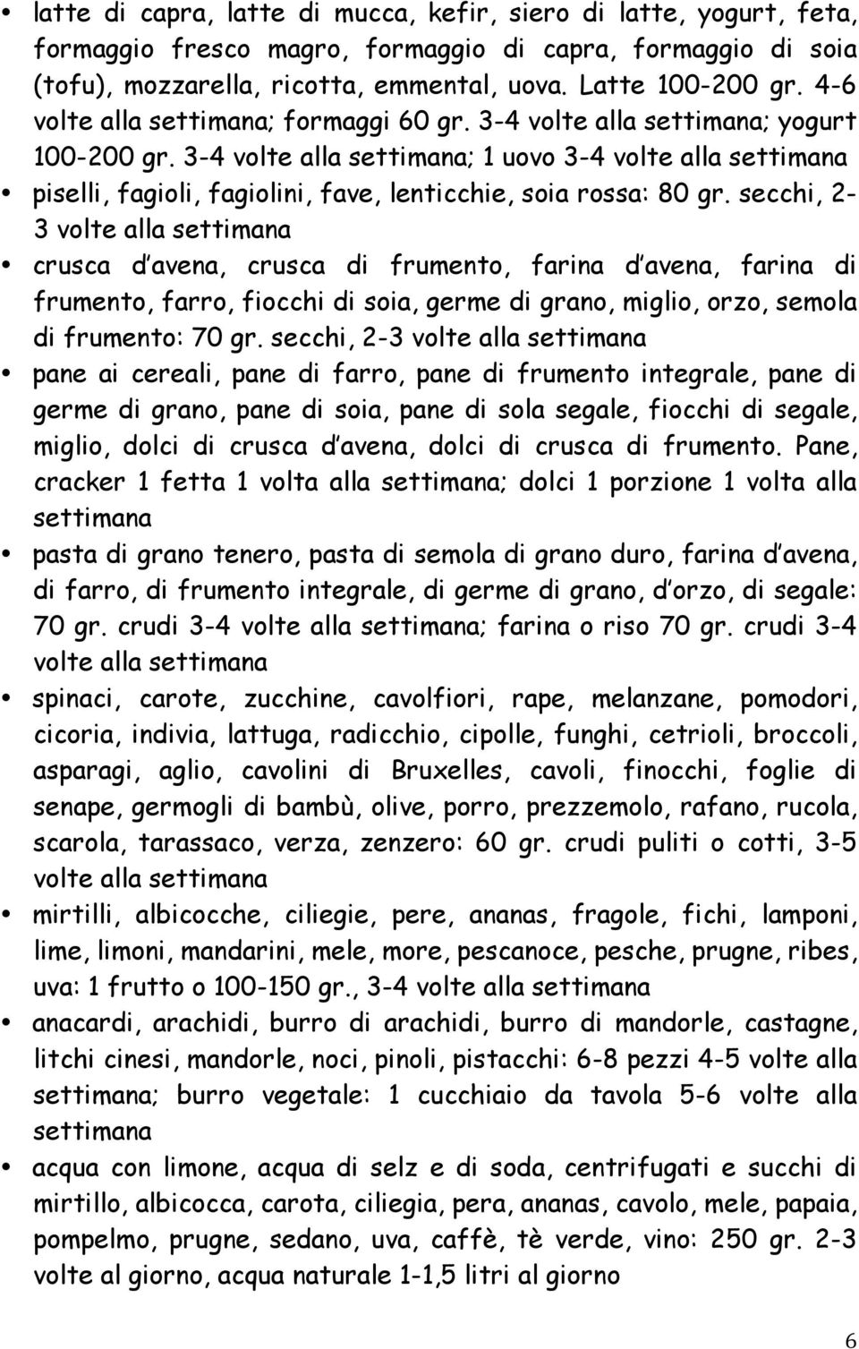 secchi, 2-3 volte alla crusca d avena, crusca di frumento, farina d avena, farina di frumento, farro, fiocchi di soia, germe di grano, miglio, orzo, semola di frumento: 70 gr.