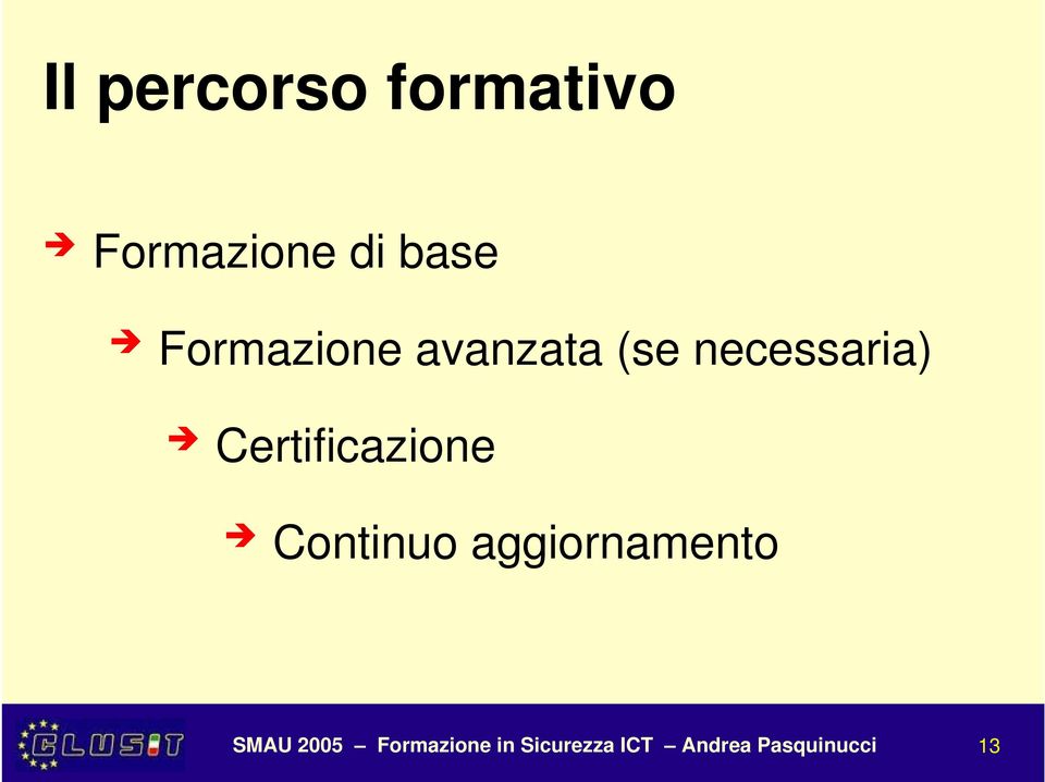 Certificazione Continuo aggiornamento SMAU