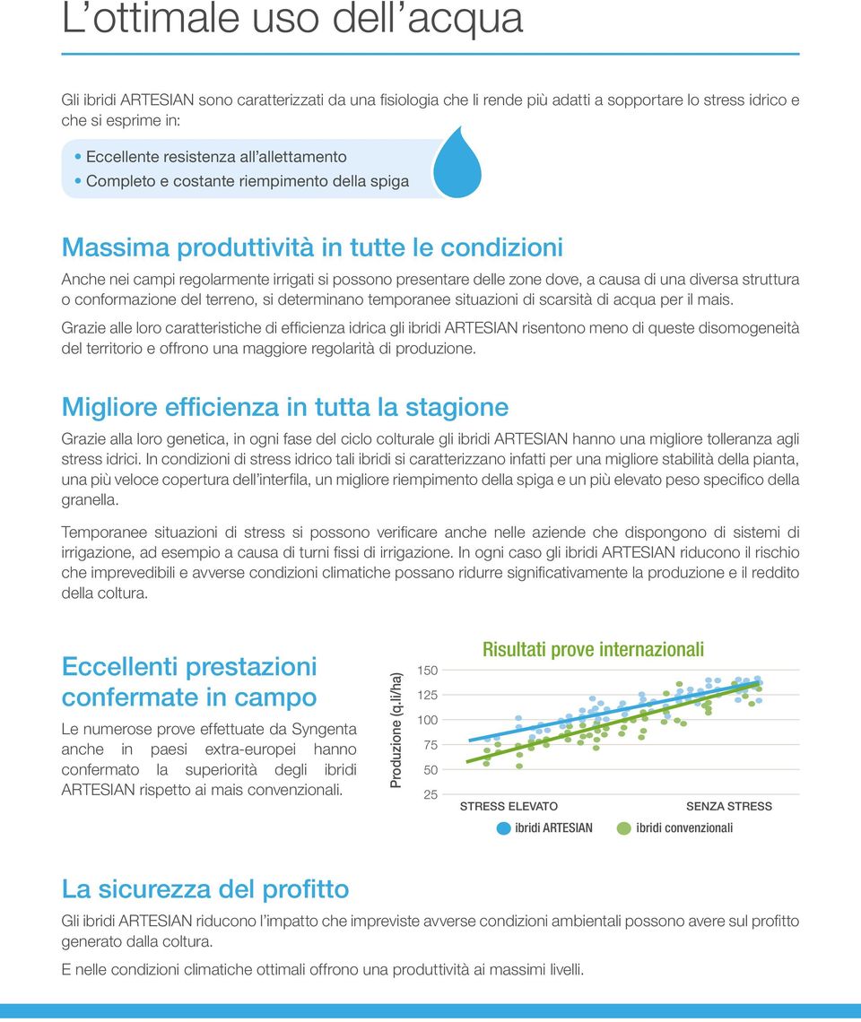 conformazione del terreno, si determinano temporanee situazioni di scarsità di acqua per il mais.