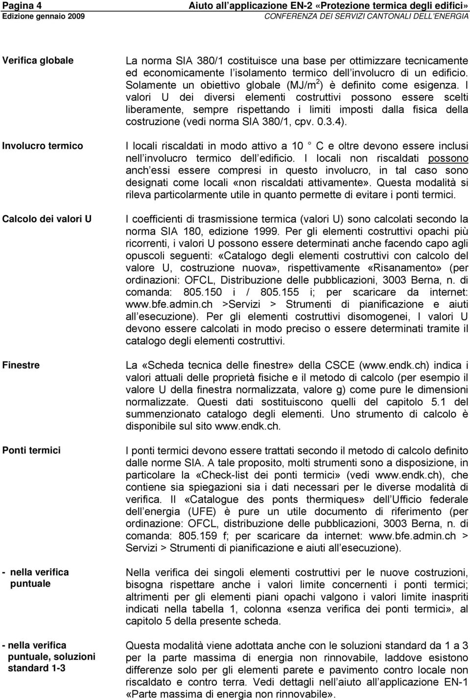 un edificio. Solamente un obiettivo globale (MJ/m 2 ) è definito come esigenza.