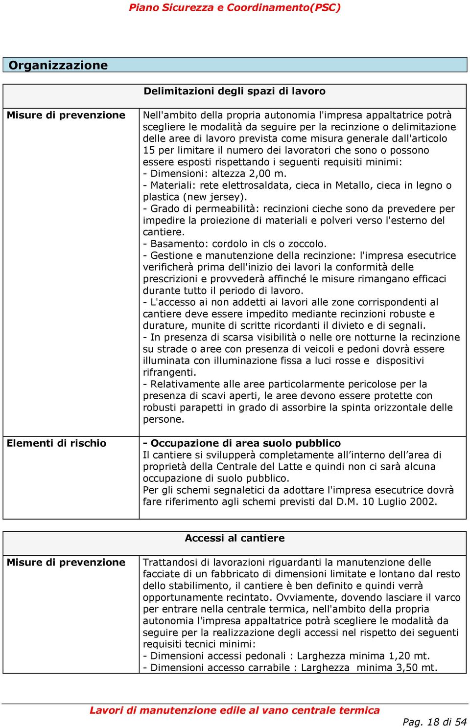 minimi: - Dimensioni: altezza 2,00 m. - Materiali: rete elettrosaldata, cieca in Metallo, cieca in legno o plastica (new jersey).