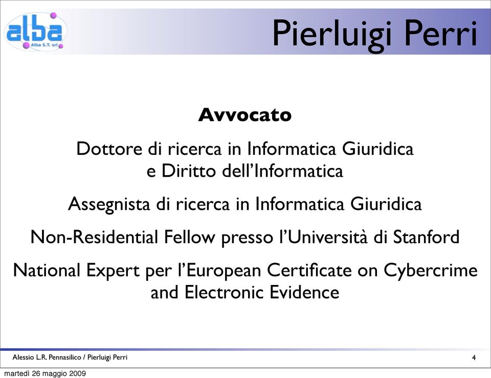 Giuridica Non-Residential Fellow presso l Università di Stanford