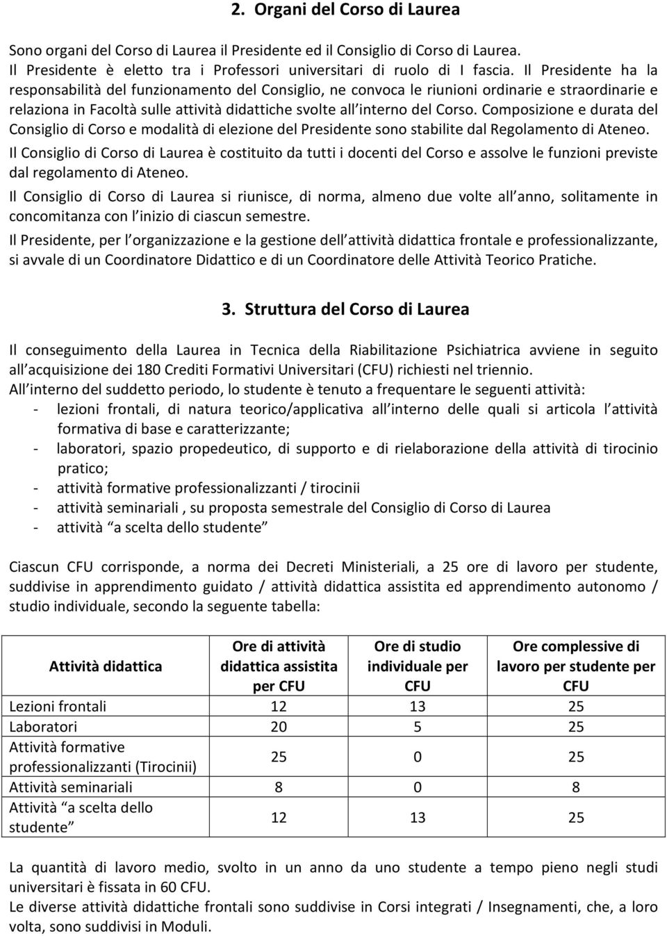 Composizione e durata del Consiglio di Corso e modalità di elezione del Presidente sono stabilite dal Regolamento di Ateneo.