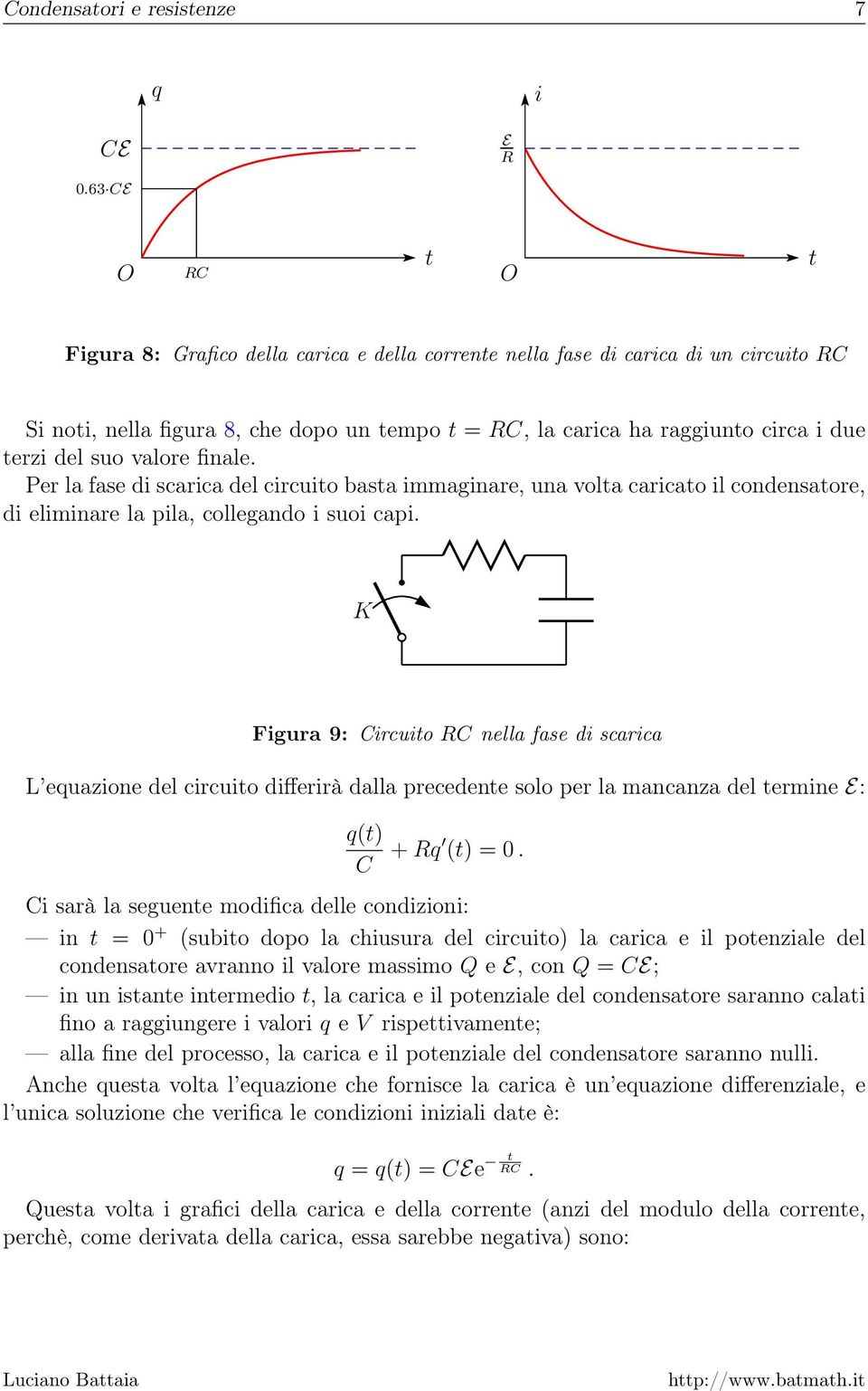 Per la fase d scarca del crcuto basta mmagnare, una volta carcato l condensatore, d elmnare la pla, collegando suo cap.