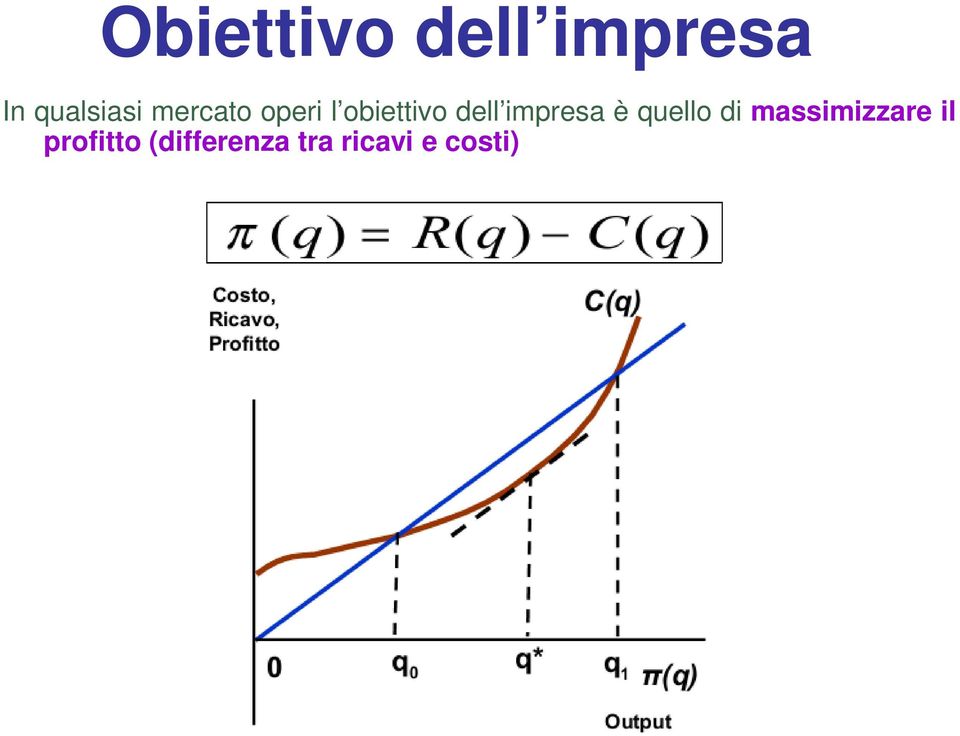 impresa è quello di massimizzare il