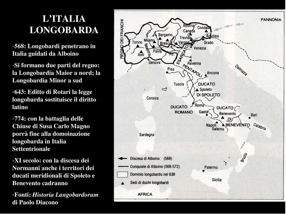 battaglia delle Chiuse di Susa Carlo Magno porrà fine alla domoinazione longobarda in Italia Settentrionale -XI secolo: con la