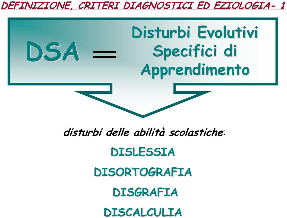 Specifici di Apprendimento disturbi delle