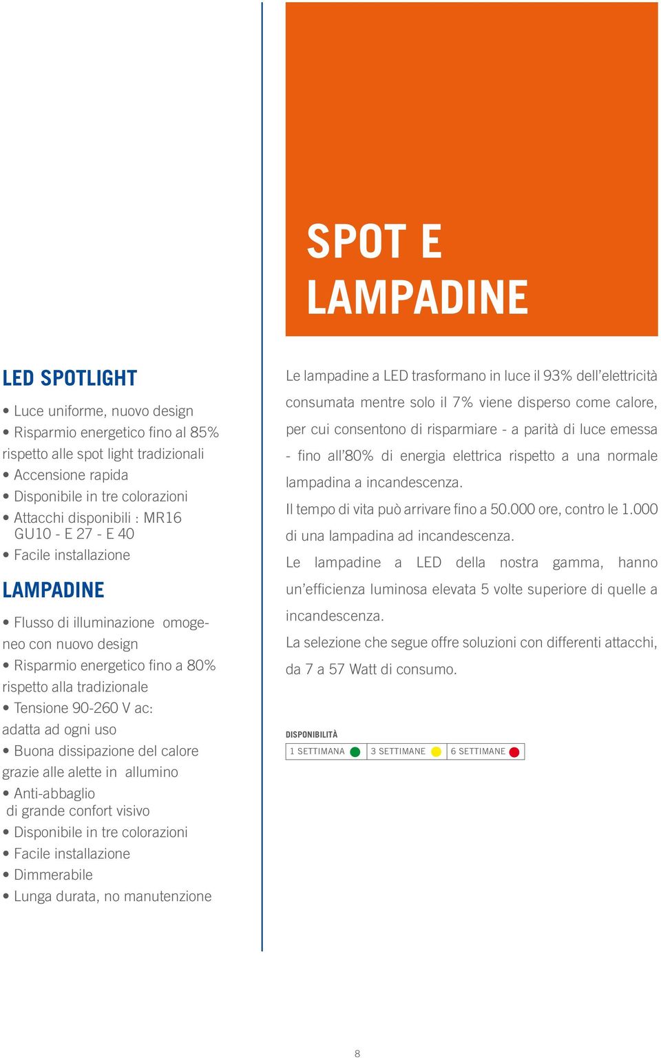 del calore grazie alle alette in allumino Anti-abbaglio di grande confort visivo Disponibile in tre colorazioni Facile installazione Dimmerabile Lunga durata, no manutenzione Le lampadine a LED