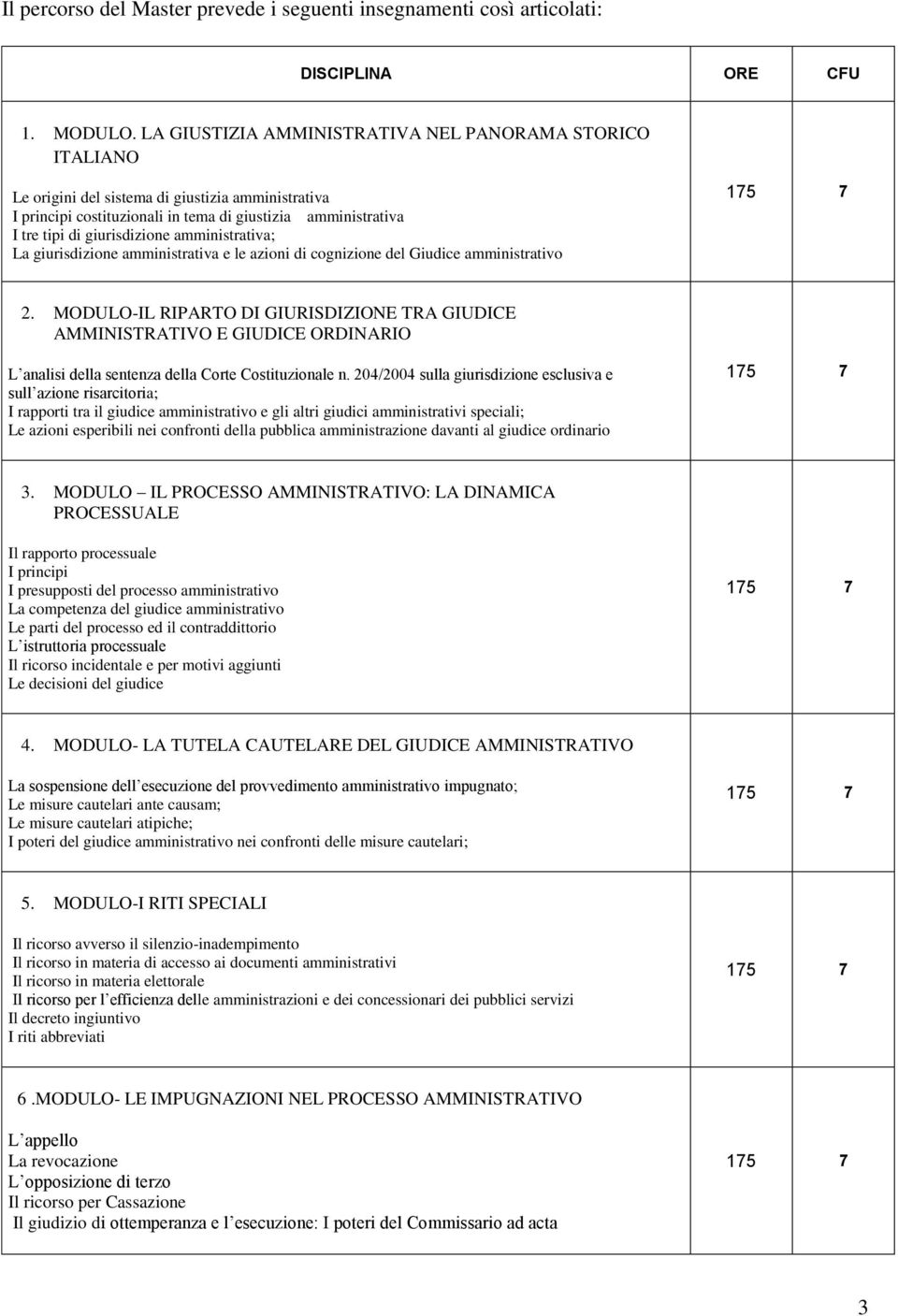 amministrativa; La giurisdizione amministrativa e le azioni di cognizione del Giudice amministrativo 2.