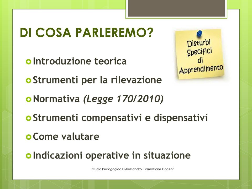 rilevazione Normativa (Legge 170/2010)