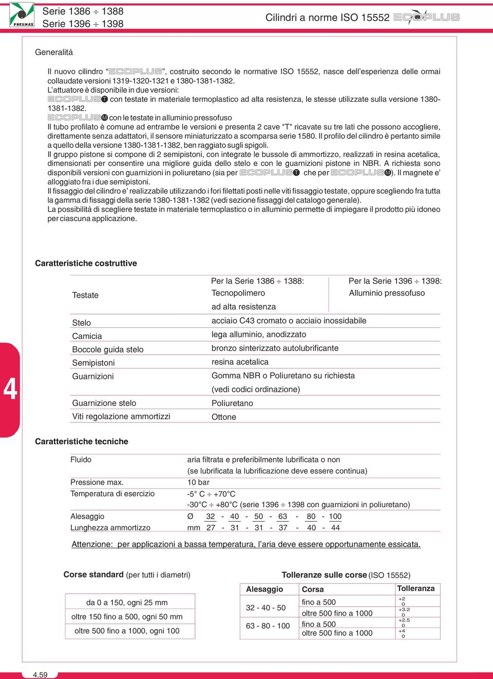 con le testate in alluminio pressofuso Il tubo profilato è comune ad entrambe le versioni e presenta cave "T" ricavate su tre lati che possono accogliere, direttamente senza adattatori, il sensore