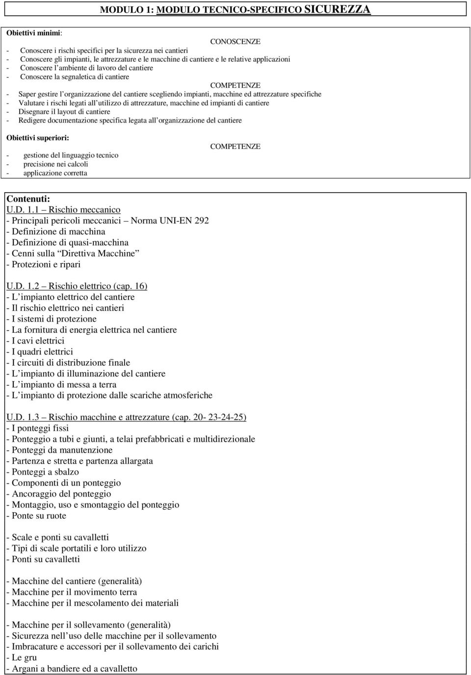 attrezzature specifiche - Valutare i rischi legati all utilizzo di attrezzature, macchine ed impianti di cantiere - Disegnare il layout di cantiere - Redigere documentazione specifica legata all