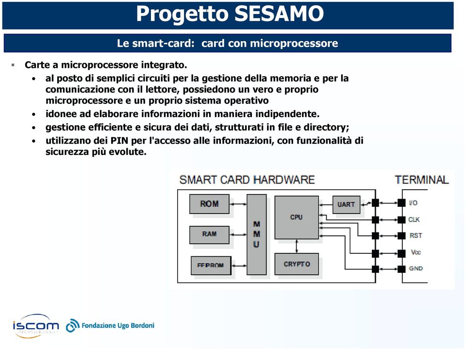 la comunicazione con il lettore, possiedono un vero e proprio microprocessore e un proprio sistema operativo idonee ad