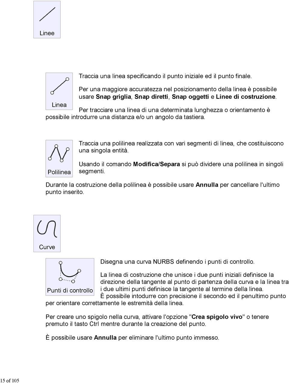 Linea Per tracciare una linea di una determinata lunghezza o orientamento è possibile introdurre una distanza e/o un angolo da tastiera.