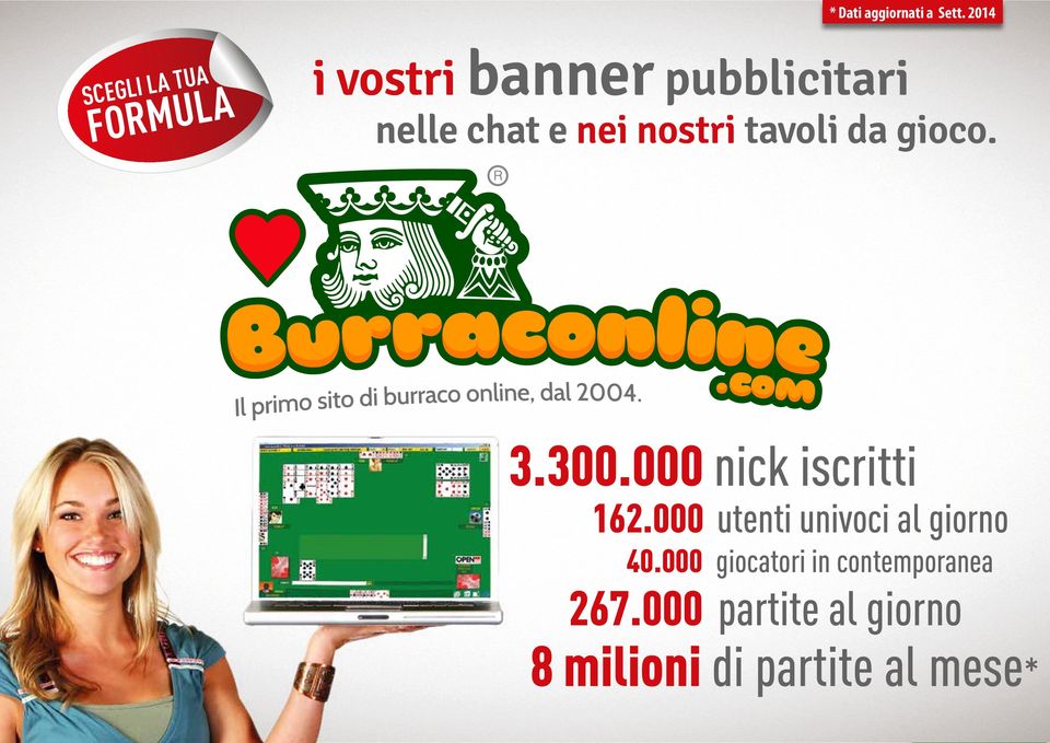 tavoli da gioco. 3.300.000 nick iscritti 162.