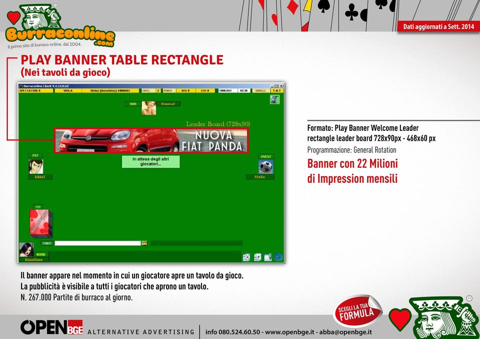 Impression mensili Il banner appare nel momento in cui un giocatore apre un tavolo da gioco.