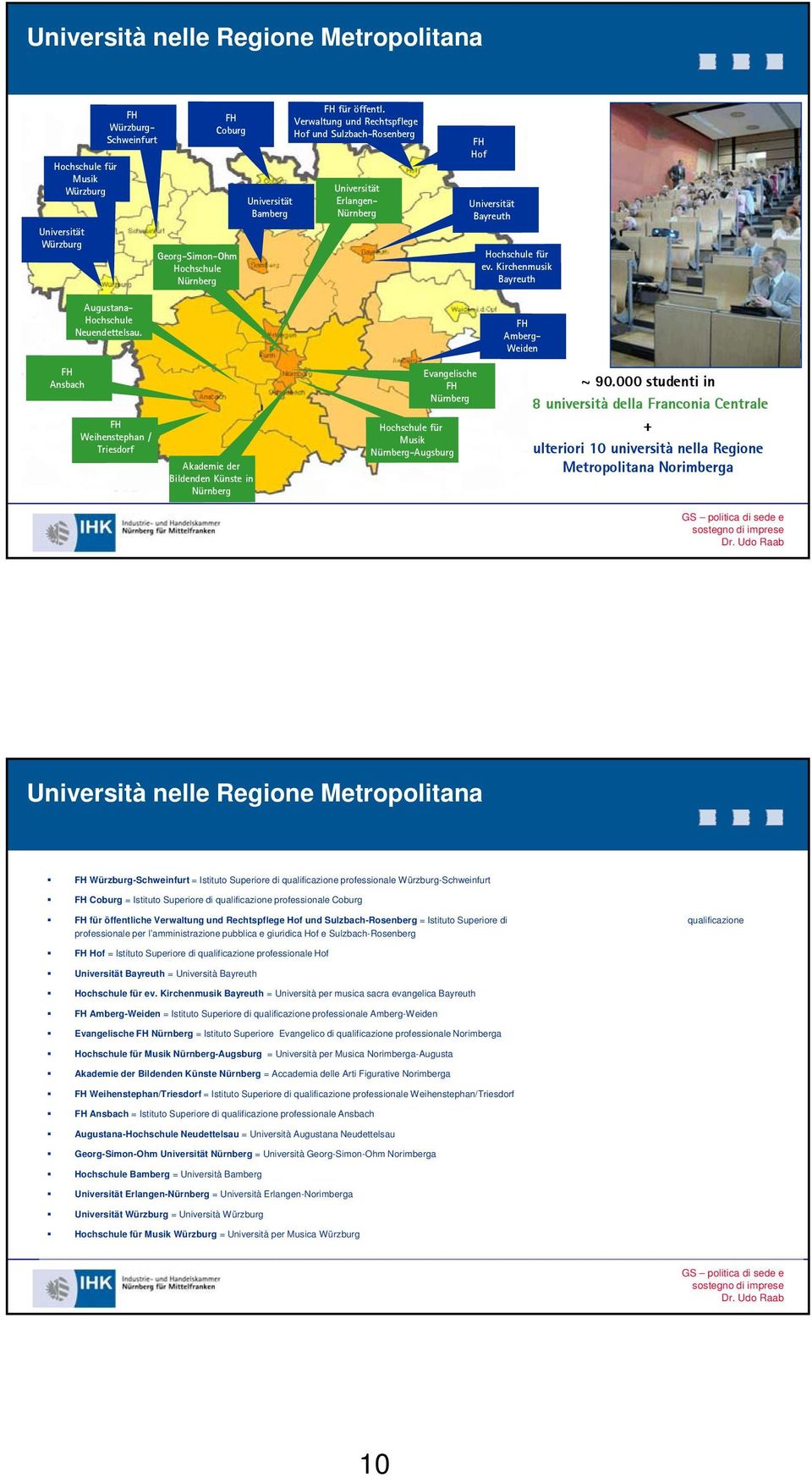 Verwaltung und Rechtspflege Hof und Sulzbach-Rosenberg Universität Erlangen- Nürnberg FH Hof Universität Bayreuth Hochschule für ev.