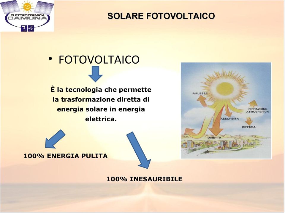 diretta di energia solare in energia