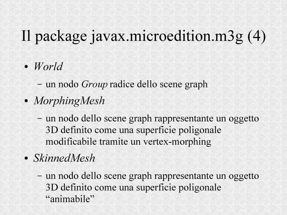 graph rappresentante un oggetto 3D definito come una superficie poligonale