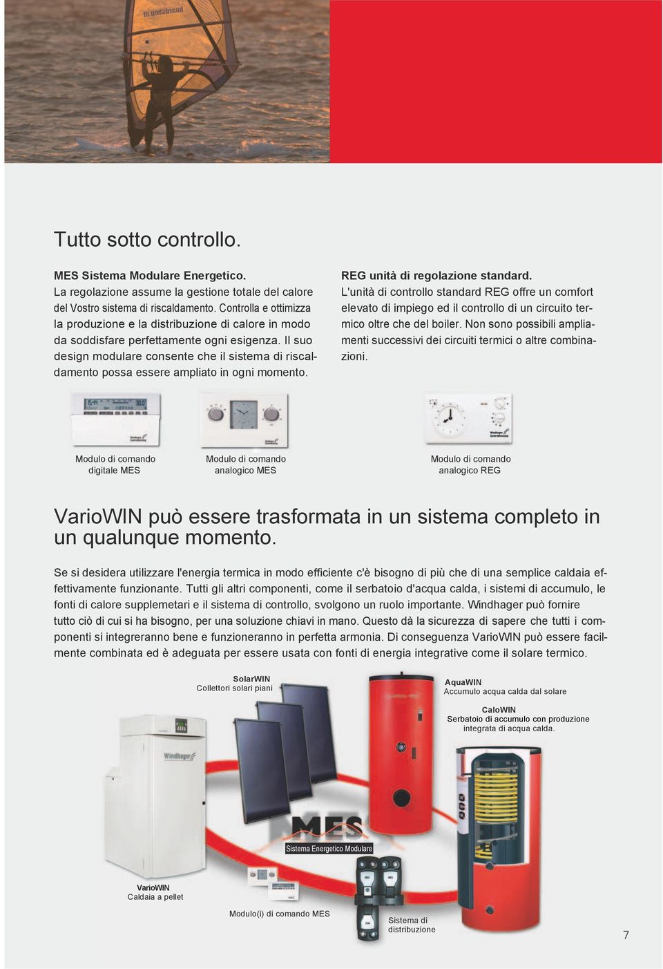 Il suo design modulare consente che il sistema di riscaldamento possa essere ampliato in ogni momento. REG unità di regolazione standard.