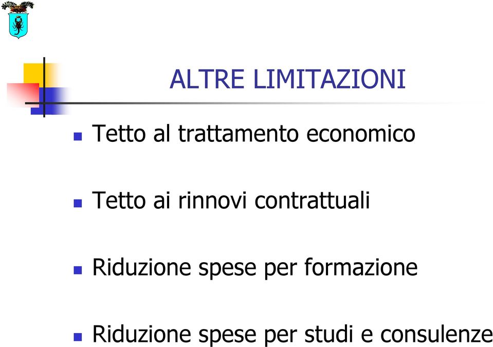 rinnovi contrattuali Riduzione spese