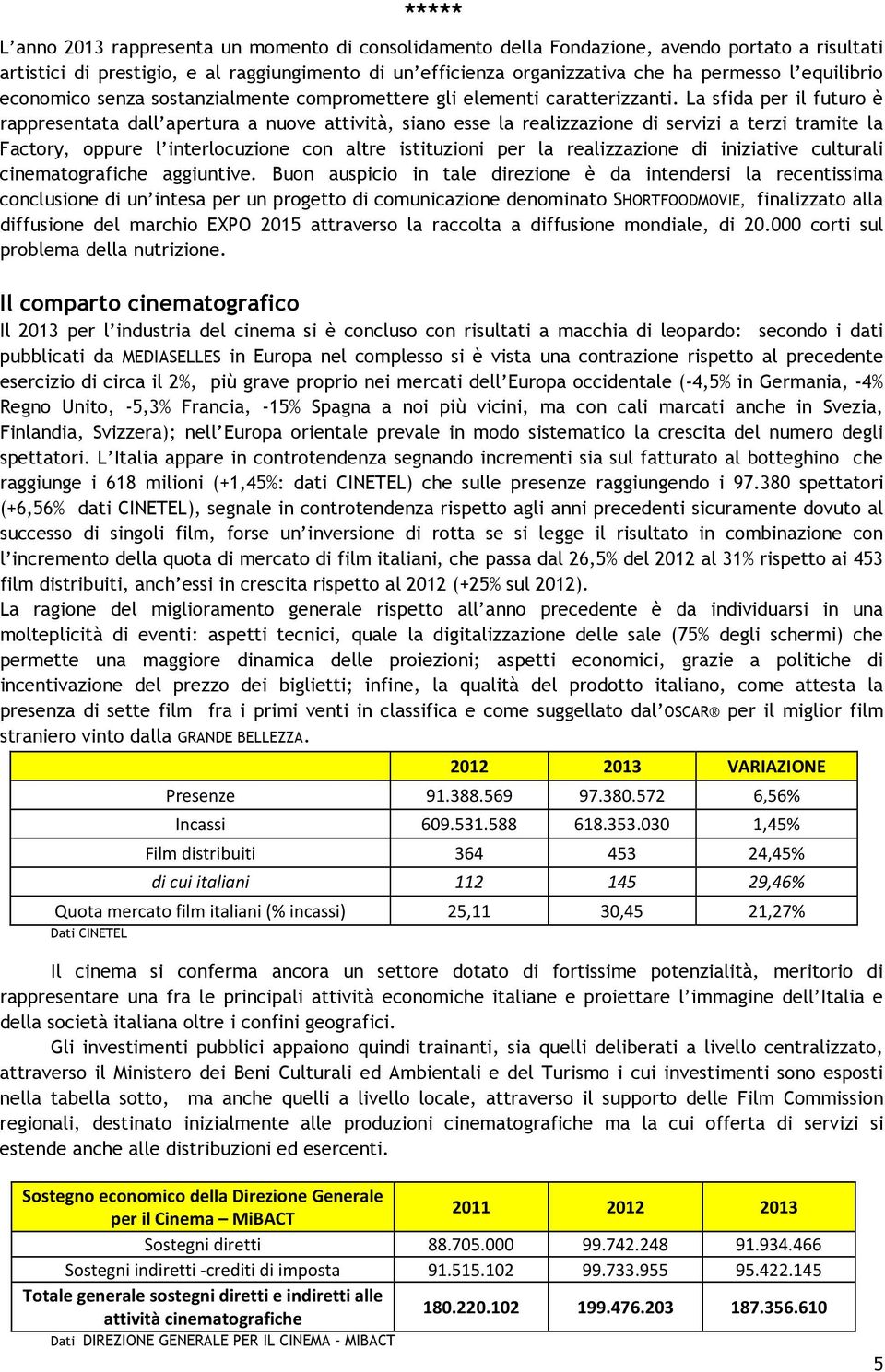 La sfida per il futuro è rappresentata dall apertura a nuove attività, siano esse la realizzazione di servizi a terzi tramite la Factory, oppure l interlocuzione con altre istituzioni per la